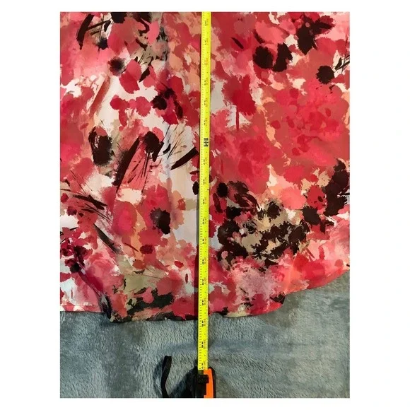 East 5th Women's Floral A-Line Midi Dress Size 14 Pink Red - Picture 5 of 6